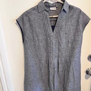 Yvonne Collection Gray Pleated Tunic Dress - Size Large